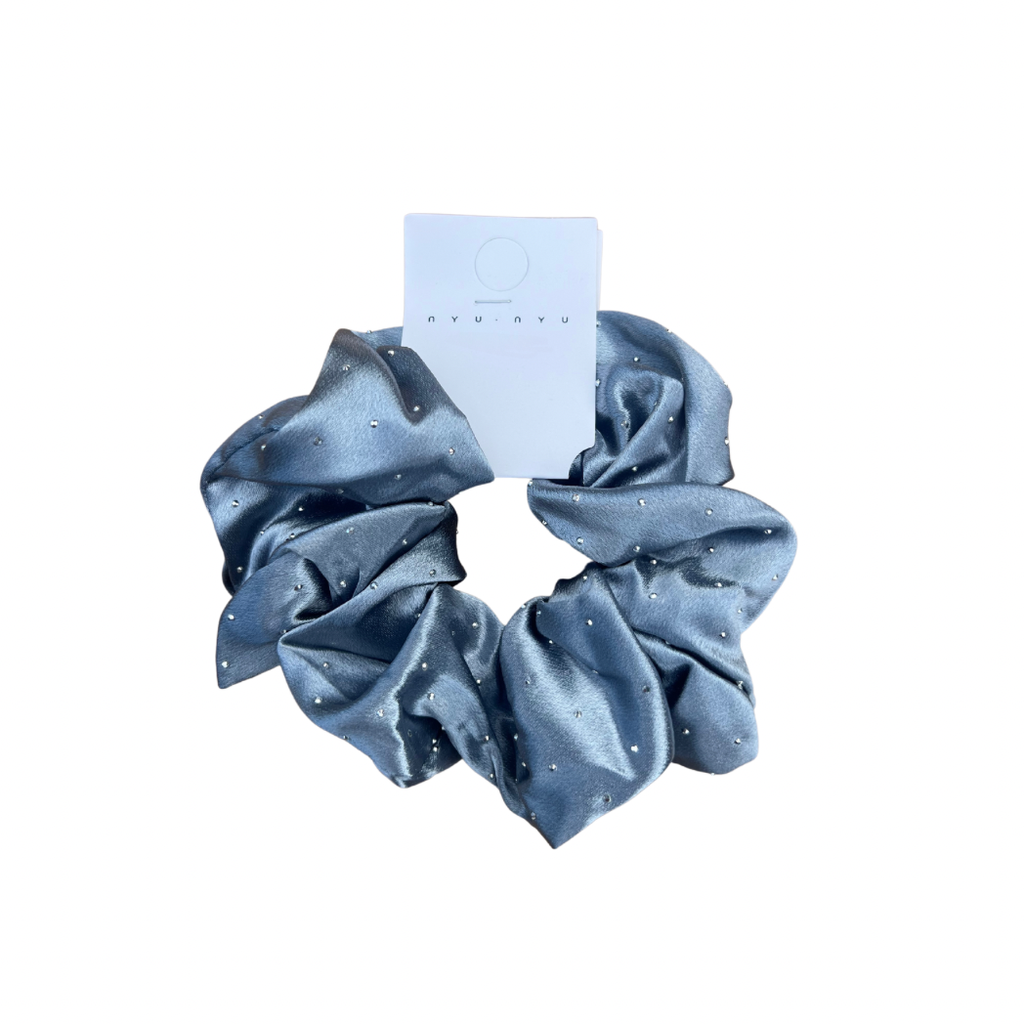 SCRUNCHIE SATIN GRAY (STRASS)