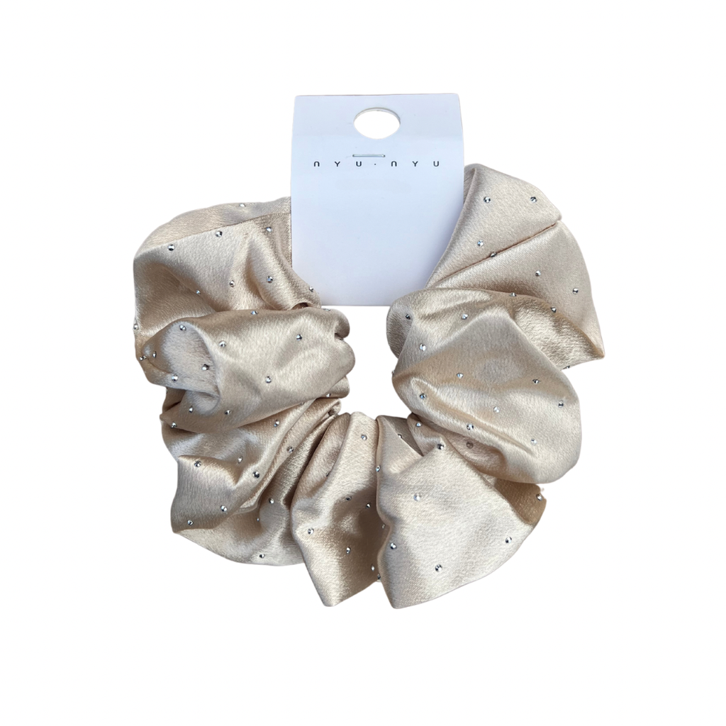 SCRUNCHIE SATIN CLASSIC NUDE (STRASS)