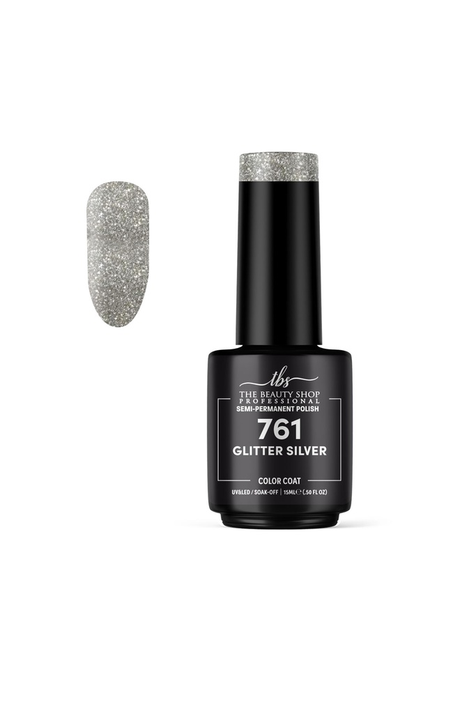 ΗΜΙΜΟΝΙΜΟ ΒΕΡΝΙΚΙ ΝΥΧΙΩΝ TBS  GLITTER SILVER 15ML 761