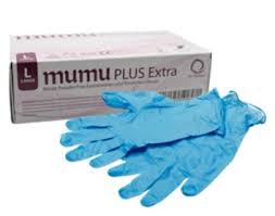 (L)Γάντια Mumu Νιτριλίου Μπλε Χωρίς Πούδρα 100τμχ